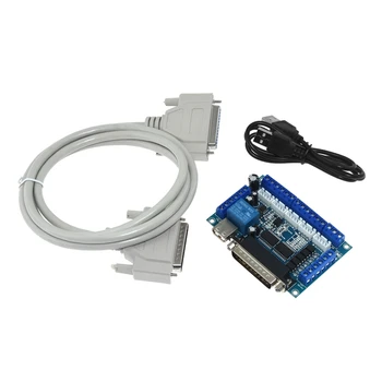5 Osé CNC Breakout Doska s USB Kábel pre Stepper Motor Ovládač MACH3 Parallel Port Control