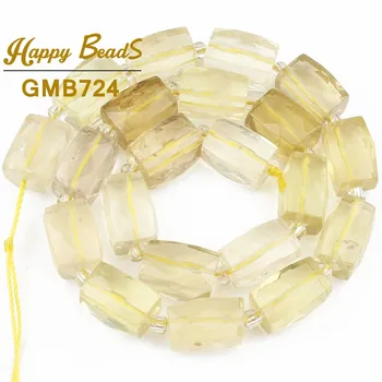 11x16mm Prírodné Yellow Crystal Citrines Quartz Tvárou Nepravidelný Stĺpec Voľné Korálky Na Výrobu Diy Prívesok Yogo Náramok Šperky