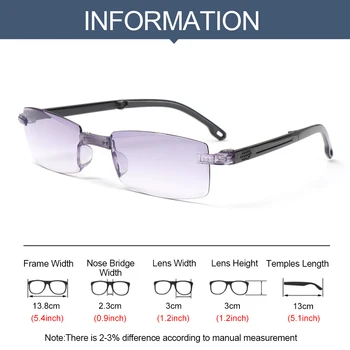 High-definition Prenosné Skladacie Presbyopia Okuliare na Čítanie Diamond-cut Anti-UV Modré Lúče Vision Care Okuliare Okuliare