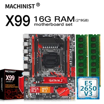 STROJNÍK X99 ploche dosky LGA 2011-3 set kit s Xeon E5 2650 V3 procesor a 16GB 2*8G DDR4 RAM Pamäte X99-RS9 Doska