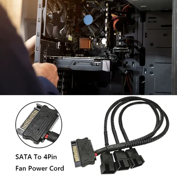 Pevný Disk Napájací zdroj Splitter Kábel Kábel SATA 1 na 3 4 5 4-Pin Napájací Kábel PC Počítač Chladiaci Ventilátor Splitter Hub Konvertor