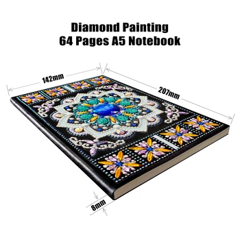 EverShine DIY Špeciálne Tvarované Mandala Diamond Maľovanie 60 Strán A5 Notebook Obrázky Kamienkami Umenie Diamond Mozaiky Darček