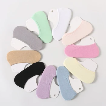Jednofarebné Non-slip Ženy Ponožky Ultra-tenké Velvet Loď Ponožky Letné Priedušná Neviditeľné Silikónové Dievčatá Ponožky Sokken