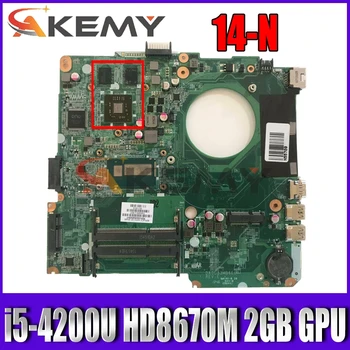 Pre HP PAVILION 14-N Notebook Doska S i5-4200u HD8670M 2 GB, grafický procesor (GPU) 734426-501 734426-001 DA0U83MB6E0 MB Testované Rýchlu Loď
