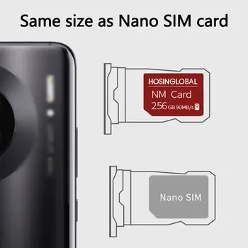 NM Karta 128 gb kapacitou 256 GB Nano Pamäťovú Kartu Pre Smart Telefón Huawei Mate20 P40 Pro Series Nova5 6 MatePad Prečítajte si 90MB/s Micro TF/SD Karty