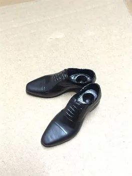 1/6 mužská postava, čierne kožené topánky, v-line kožené topánky model fit 12 palcový akcie obrázok telo príslušenstvo