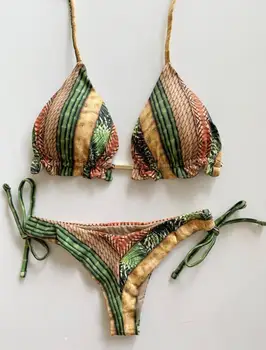 2021 Obľúbené Dámske Plážové Oblečenie Sexy Bikini Set Hot Pečiatka Športové Plavky S Push-Up Plavky S Vypchávkami Kombinézu Nádherné Bather Swimwea