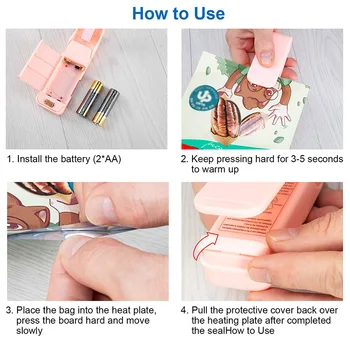 Mini prenosné ručné tlakové utesnenie stroj plastového vrecka balenie malé domáce snack fóliou plastové tesnenia a zachovanie