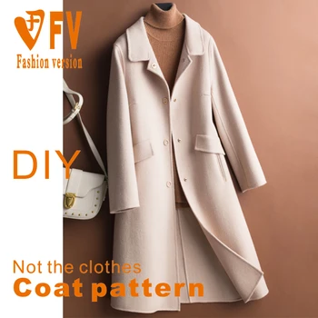 V polovici dĺžky obojstranné cashmere kabát vzor 1:1 fyzická navrhnúť oblečenie na rezanie kreslenie BFY-302