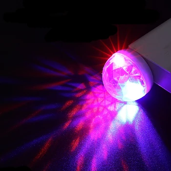 USB Mini Laser Light Music Stage Svetla Zobraziť Club Disco DJ Svetlo Laserový Projektor Zvuk Kontrolu Crystal Magic Ball Účinok Svetlá