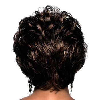 Krátke Vlasy Syntetické Parochne Pre Čierne Ženy Prírodnej Vlny Zvlnené Zvlnené Syntetické Parochne Lacné Krátke Ombre Parochne