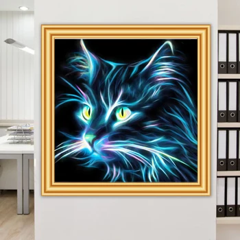 DIY 5D Diamond Maľby Zvierat Vlk Mačka Cross Stitch Auta Plný Vrták Výšivky Mozaikové Umenie Obraz Kamienkami Domova Darček