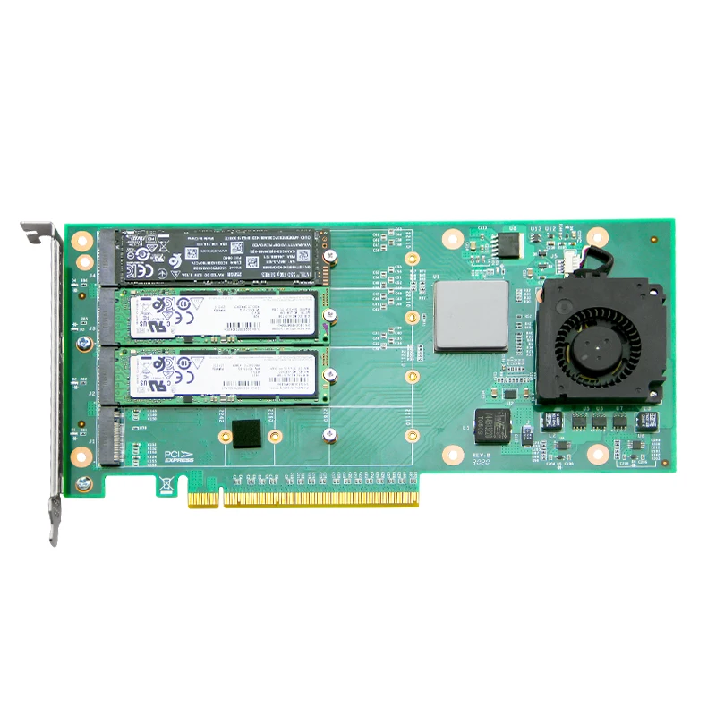 ANM24PE16 Ceacent M. 2 Radič, Štyri Port ,podpora M. 2 SSD vzostupe, pcie 3.0 X16 s chladiča (nemusia zahŕňať SSD) 0