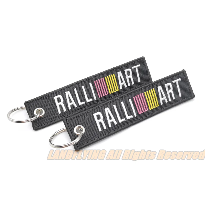 Vysoko kvalitné super húževnatosť nylon handričkou keychain pre RALLIART logo JDM Racing znak pre Mitsubishi Honda, Toyota, mazda krúžok na kľúče 0