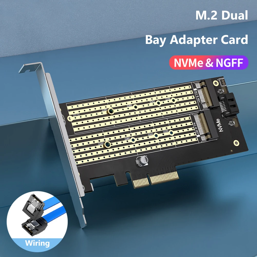 ACASIS M. 2 Dual-bay Adaptéra PCIE M. 2 NVME NGFF SATA Rozšírené Stúpačky Karta podporuje M-key B-key na pevnom disku 1