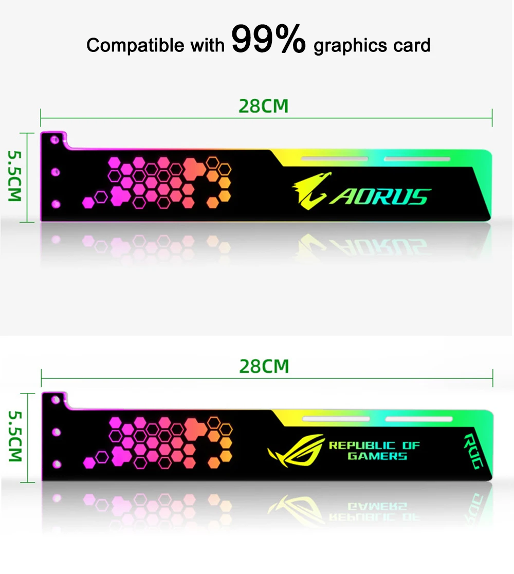 Coolmoon 5V Malé 4PIN RGB LED Svetlo GPU Podpora VGA Držiteľ 25 cm/28 cm Grafická Karta Konzola pre Počítač Šasi, PC Príslušenstvo 1