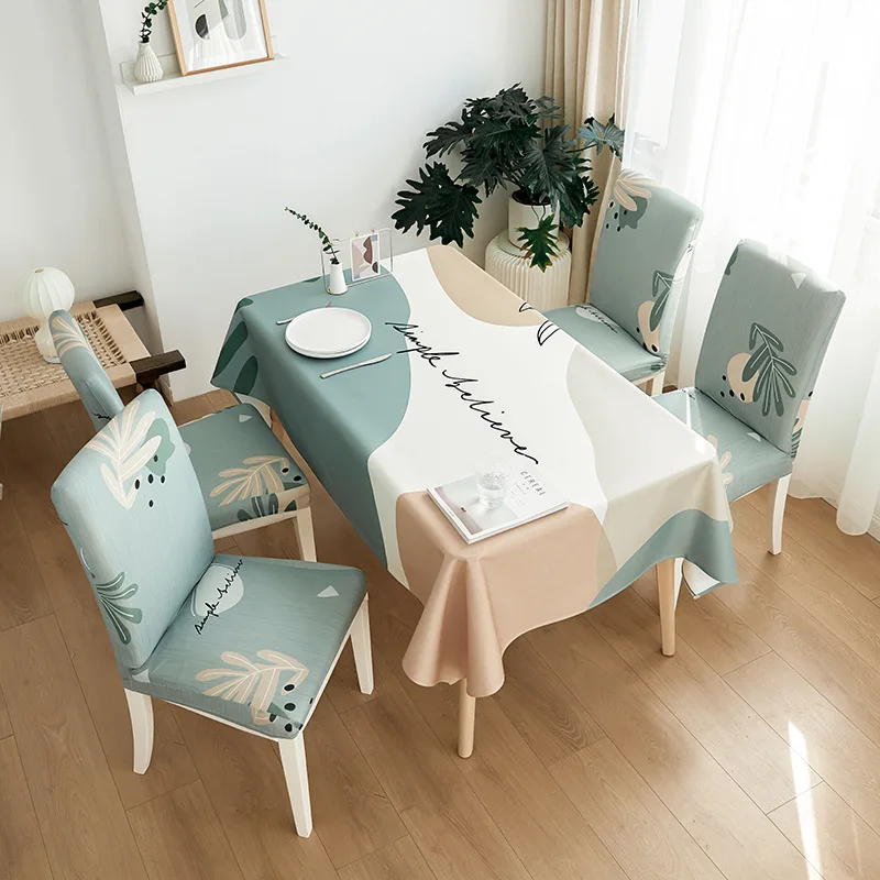 Obrus jednoduchý obdĺžnikový tkaniny bavlnené a ľanové konferenčný stolík nepremokavé tkaniny jedálenský stôl obrus stoličky kryt nastaviť 1