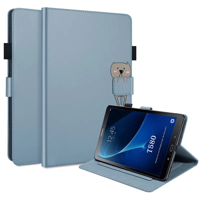 Tablet Funda Pre Samsung Galaxy Tab A SM T580 T585 Prípade Roztomilý Kreslený Peňaženku Stáť vyklápací Kryt Pre Samsung Kartu A A6 10 1 2016 Prípade 3