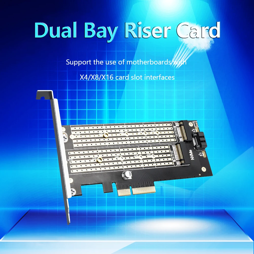 ACASIS M. 2 Dual-bay Adaptéra PCIE M. 2 NVME NGFF SATA Rozšírené Stúpačky Karta podporuje M-key B-key na pevnom disku 5